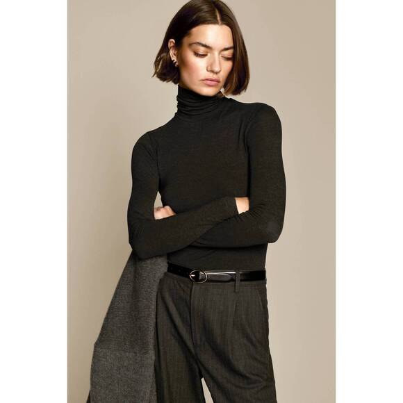 NEW SOLD OUT NYC turtleneck long sleeves top in charcoal - Picture 4 of 6